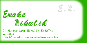 emoke mikulik business card